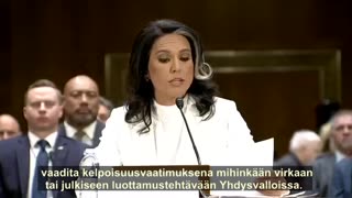 Tulsi Gabbard pitää avauspuheenvuoron DNI:n vahvistuskuulemisessa