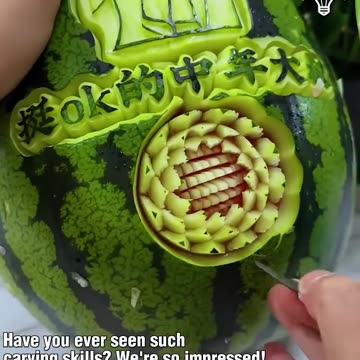Check out this skilled artist make a watermelon masterpiece!.hd