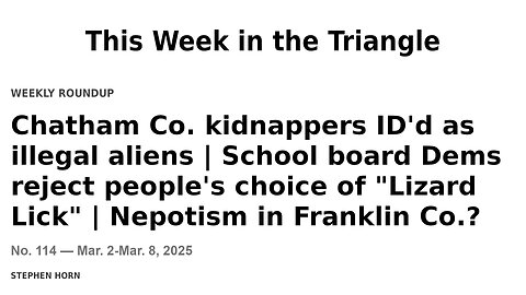 This Week in the Triangle (Mar. 2-Mar. 8, 2025)