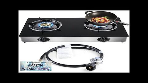 Propane Gas Cooktop 2 Burners Stove portable gas stove Tempered Glass Double Review