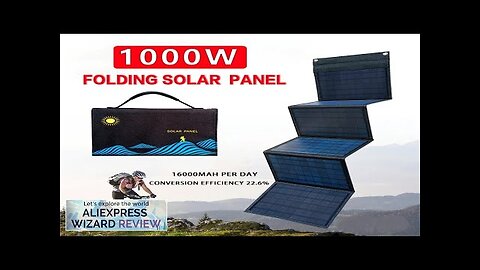 1000W Solar Panel Portable Folding Bag USB+DC Output Solar Charger Outdoor Power Review