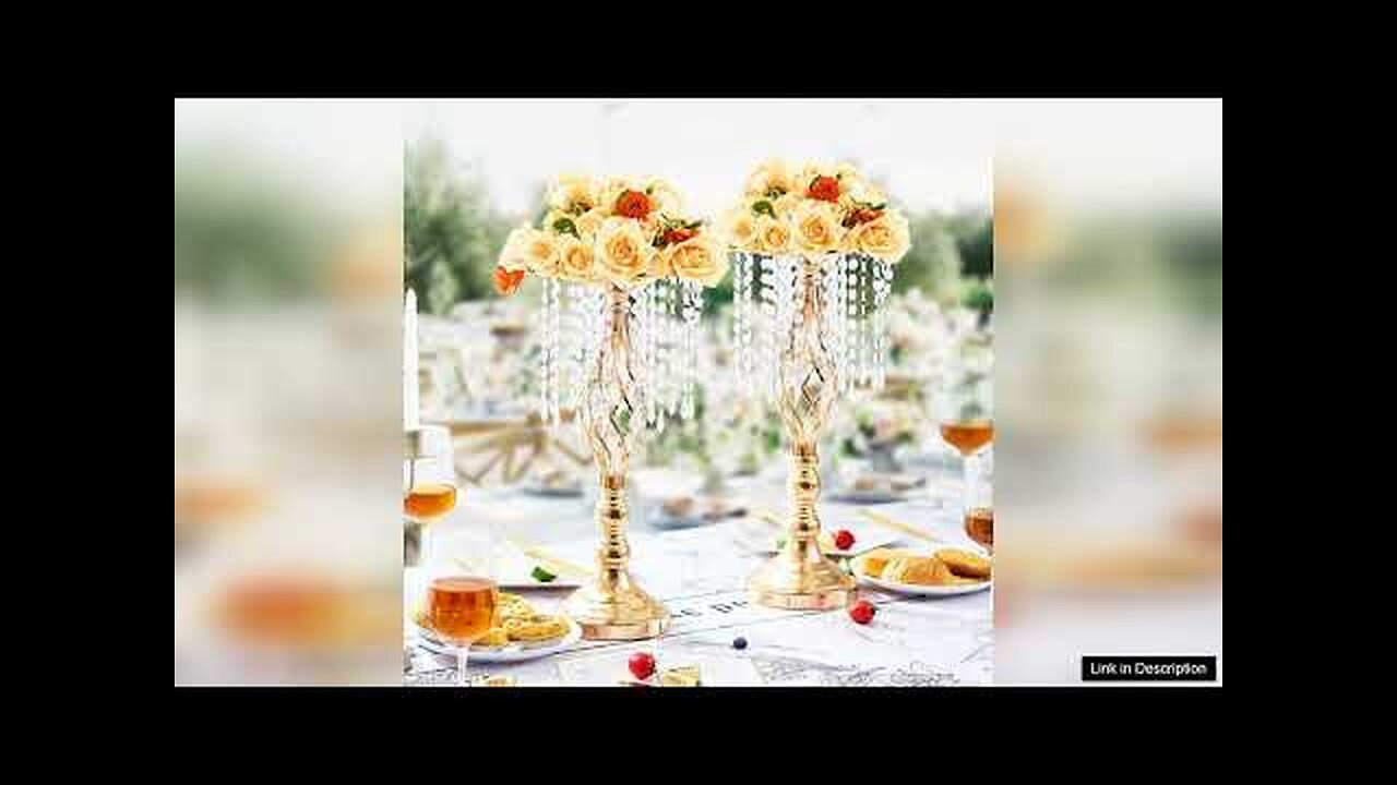 VEVOR 12PCS 49cm/19.3” Tall Crystal Wedding Flower Stand Vase for Party Decor Review