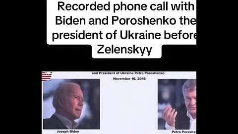 Leaked Biden secret conversations to Poroshenko