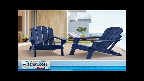 VEVOR Adirondack Chair Plastic Set of 2 All-Weather Folding Fire Pit Navy Review