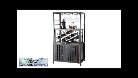 VEVOR 18 Inch Industrial Bar Cabinet Wine Table for Liquor and Glasses Review