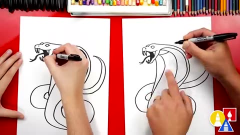 How To Draw A Snake - Cobra - Advanced