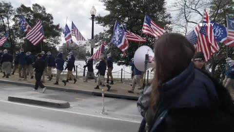 BREAKING: A protester confronts Patriot Front, shouting “FU NAZS,”*