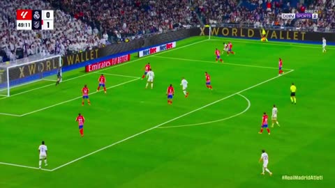 Real Madrid have equalised against Atletico Madrid with Mbappé's goal. 1-1