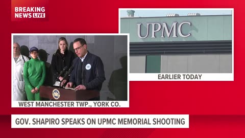 Gov. Josh Shapiro speaks at UPMC Memorial, shooter identified