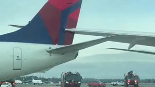 Japan Airlines plane collides with parked Delta Air Lines aircraft at Seattle Airport