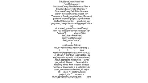 Firestore Python SDK - count() aggregation