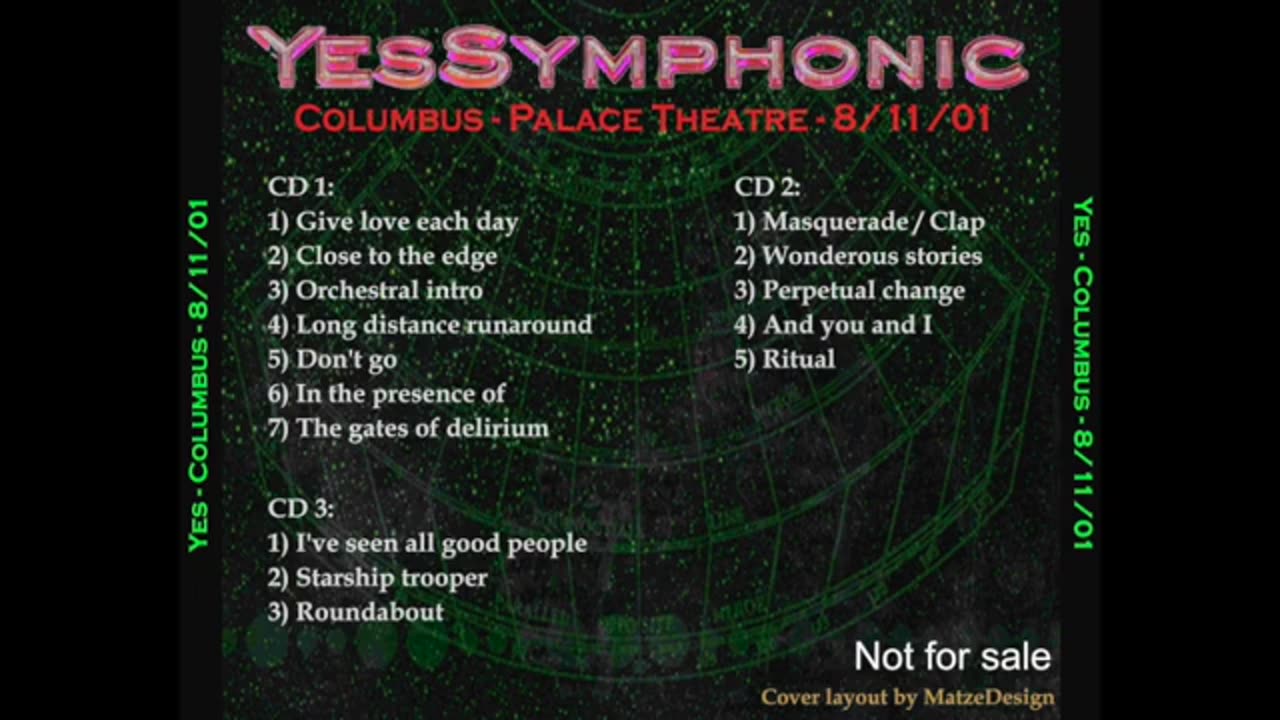 Yes - Live - 2001.08.11 - Columbus, Ohio - Palace Theater