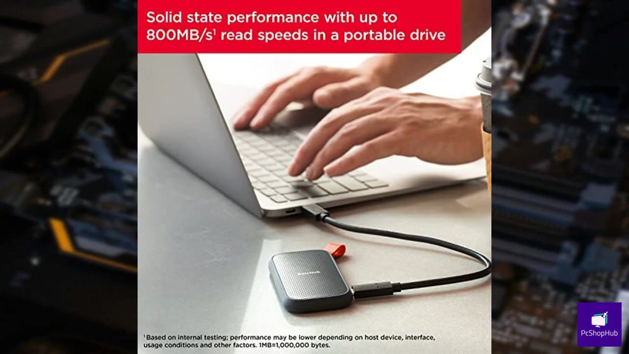 SanDisk 1TB Portable SSD - Up to 800MB/s, USB-C, USB 3.2 Gen 2