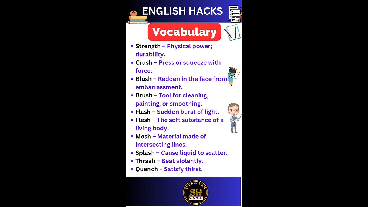 Daily use Important vocabulary words for exam 2024 25 #studyhacks123 #vocabulary #english #shorts