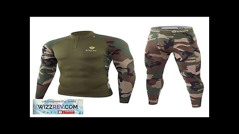 TENGOO Outdoor Sports Mens Camouflage Underwear Set Camo Training Long Sleeve Tops Review