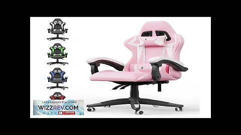 Ergonomic Gaming Chair Gamer Chairs with Lumbar Cushion + Headrest Height-Adjustable Review