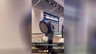 Total Degenerate Throws A Seat From The Second Floor Of The Westfield Mall In London, UK