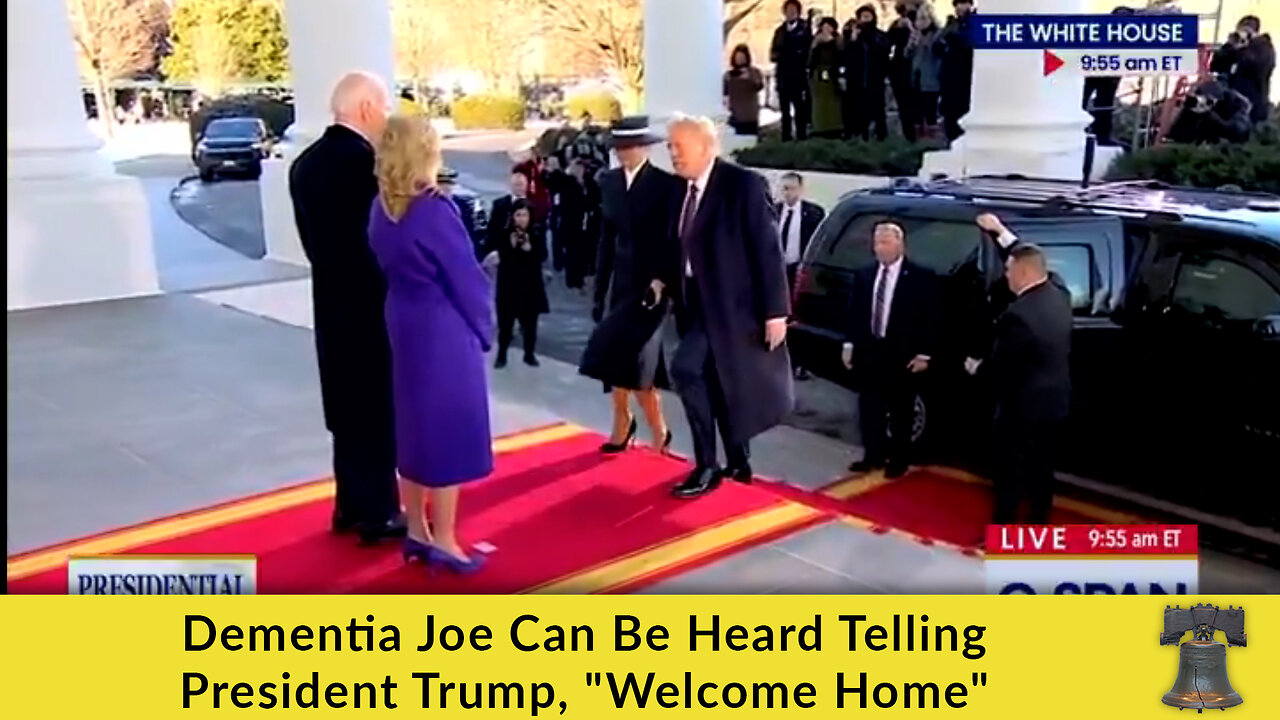 Dementia Joe Can Be Heard Telling President Trump, "Welcome Home"