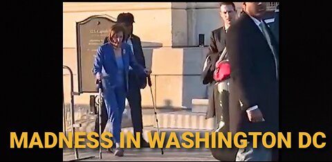 84 Year Old Nancy Pelosi Uses 2 Walking Sticks To Walk For 10 Feet