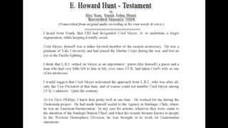 E Howard Hunt Recorded Confession sent to Son: that He was a Benchwarmer in Plot To Kill JFK