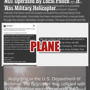 Fact Check: Helicopter That Collided With Flight AA5342 In DC Area Was NOT Operated By Local Police