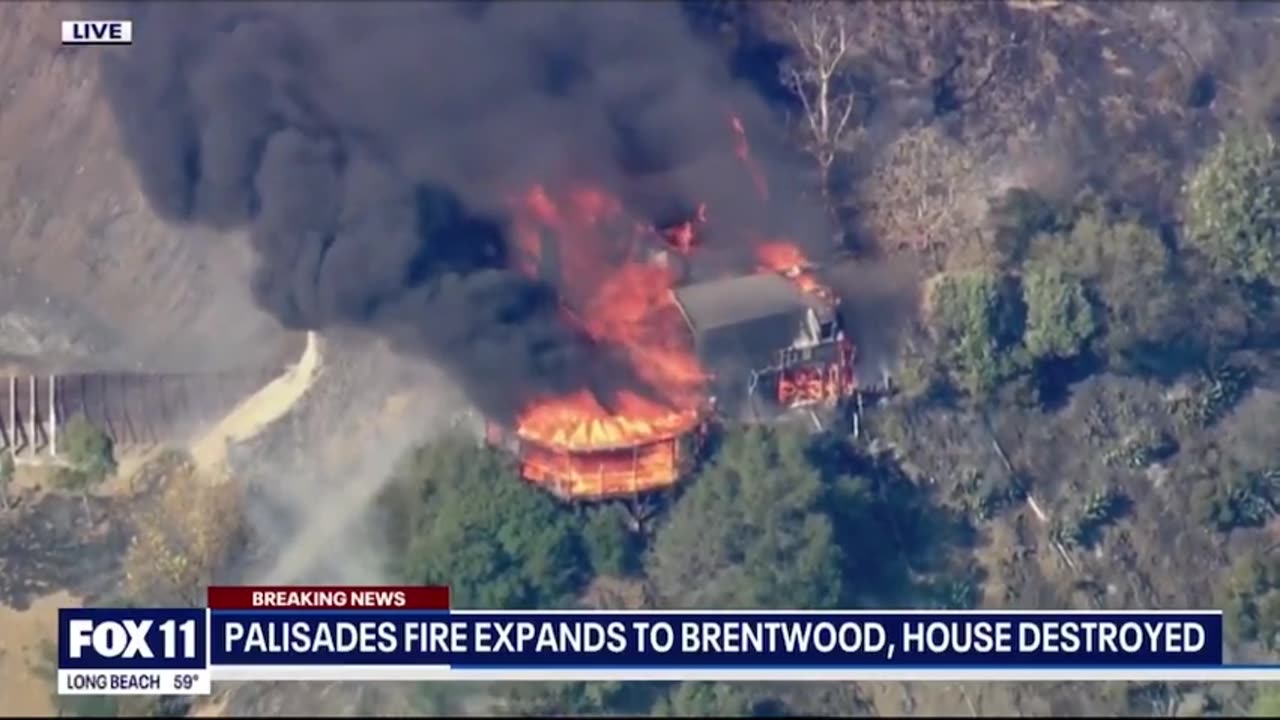 Palisades Wildfire Reaches Brentwood where Kamala Harris, Lebron James, and Schwarzenegger Live