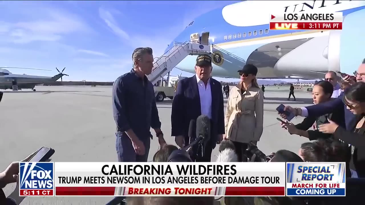 Trump and Newsom exchange words upon meeting in Los Angeles