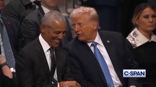 Trump and Obama at Jimmy Carter's funeral