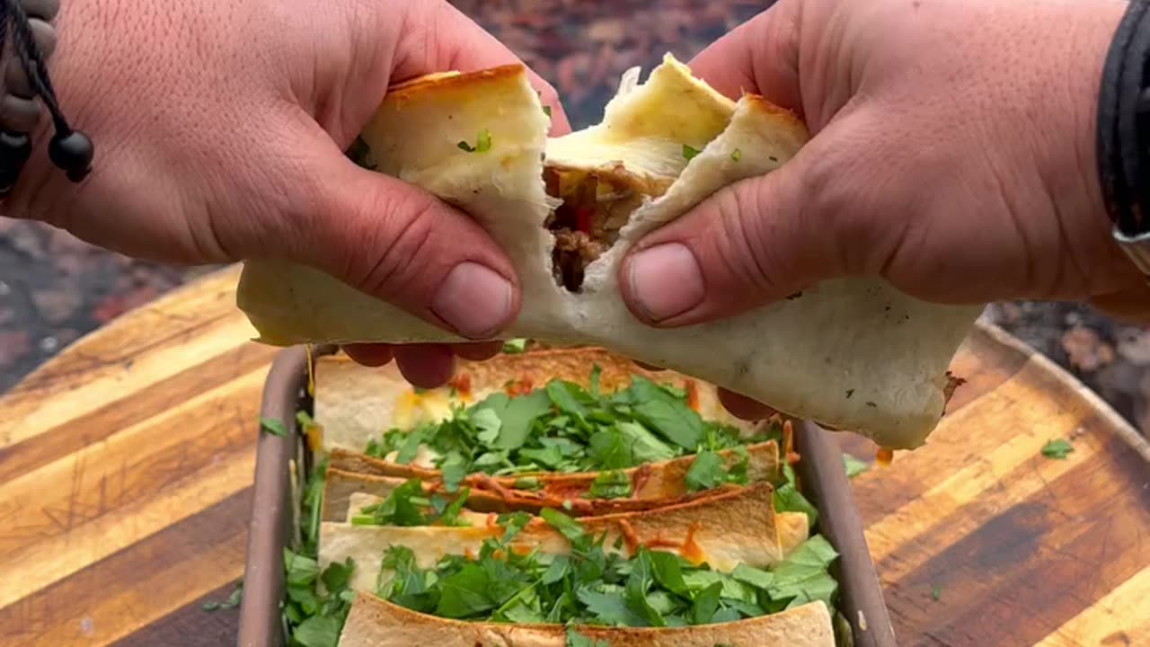 Cooking in tent