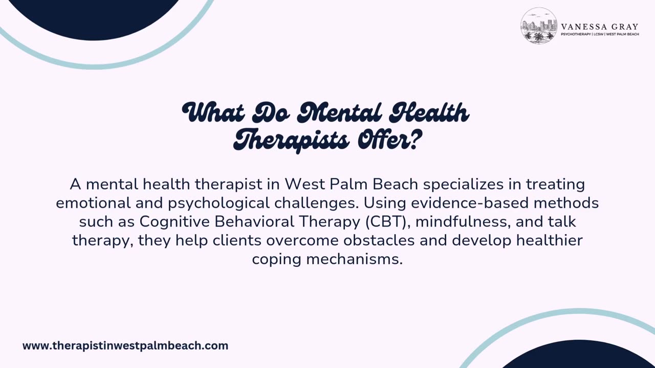 Mental Health Therapist in Palm Beach | West Palm Beach Therapist