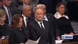 Trump Jokes With Obama As Kamala Looks On In Anger At Carter Funeral