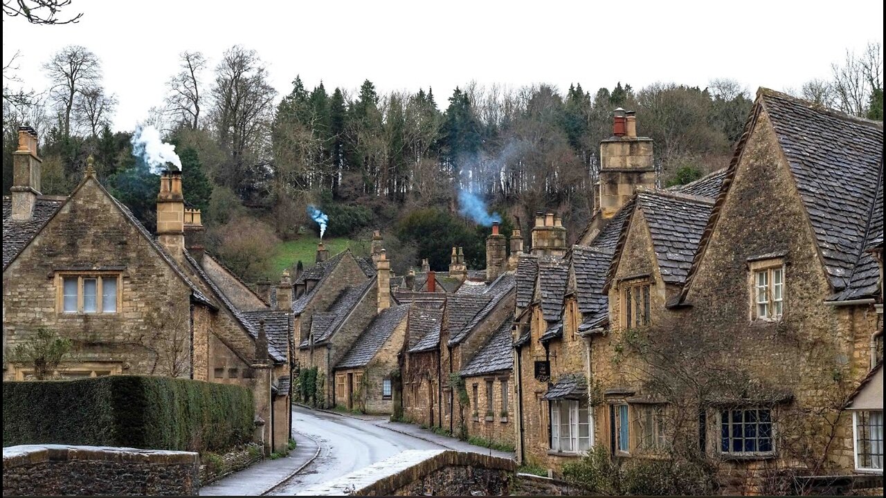 Beautiful Winter Scenery in the UK's Prettiest Village | Relaxing Countryside Video