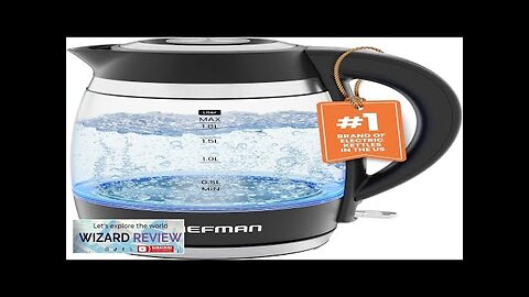 Chefman Electric Kettle 1.8L 1500W Hot Water Boiler Removable Lid for Easy Review