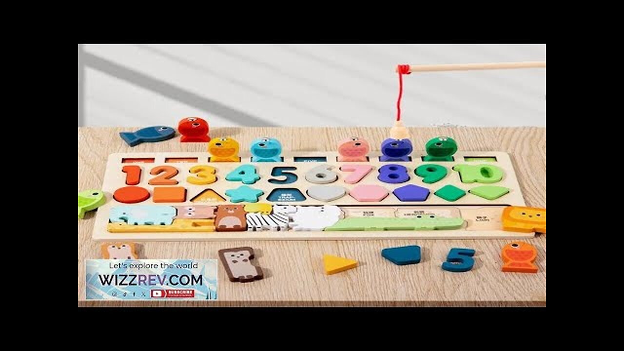 Montessori Wooden Toys Kids Busy Board Shape & Number Matching Digital Shape Review