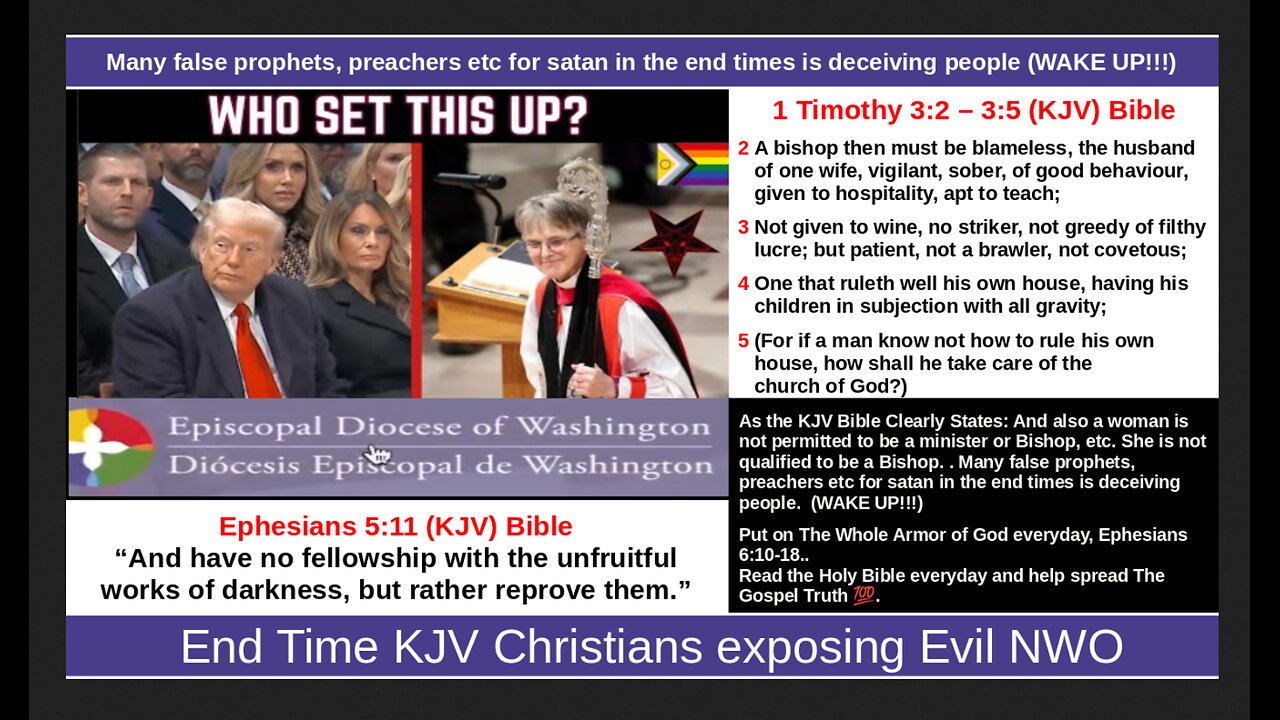 Many false prophets, preachers etc for satan in the end times is deceiving people (WAKE UP!!!)