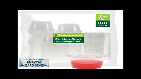 Freshware Plastic Portion Cups with Lids 2 Ounce 100 Sets Disposable Plastic Review