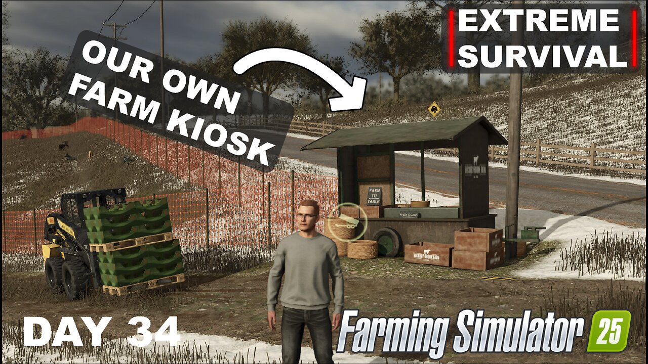 EXTREME SURVIVAL | Farm Kiosk Built & Maximum Profits Plan! | FS25 - DAY 34