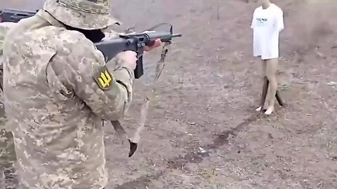 Ukraine Azov Nazi soldiers shoot & burn Trump supporter's effigy 👀 after Zelensky