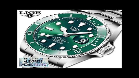 LIGE Top Brand Luxury Fashion Diver Watch Men 30ATM Waterproof Date Clock Review