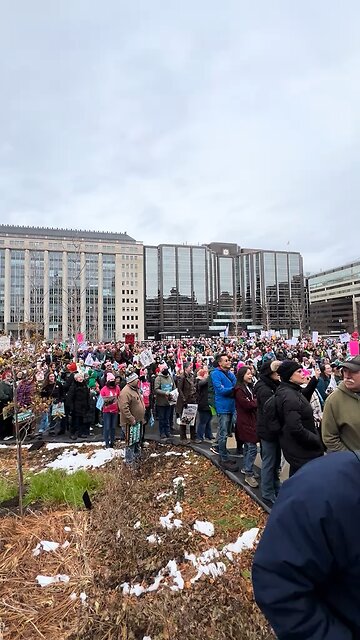 Hundreds gathered in NW for 2025 People's March in DC - will march toward Lincoln Memorial for rally