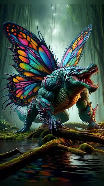 butterfly crocodile