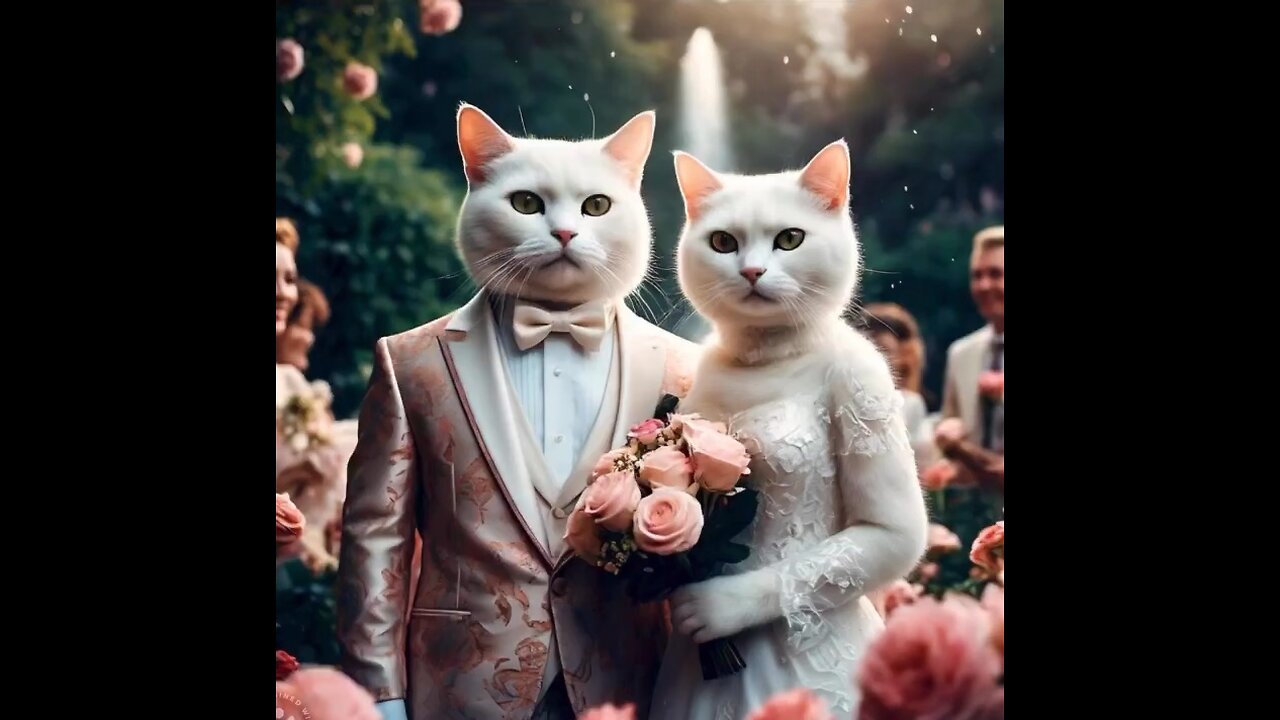 Cat wedding video with ai🐈🐈