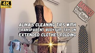 Apartment Girls | Alina Clothes Folding Transparent Bodysuit Try On 4K HD