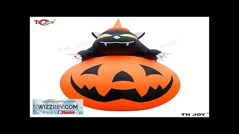 Large Outdoor Halloween Inflatable Pumpkin With Black Cat Decorations with Blower Halloween Review