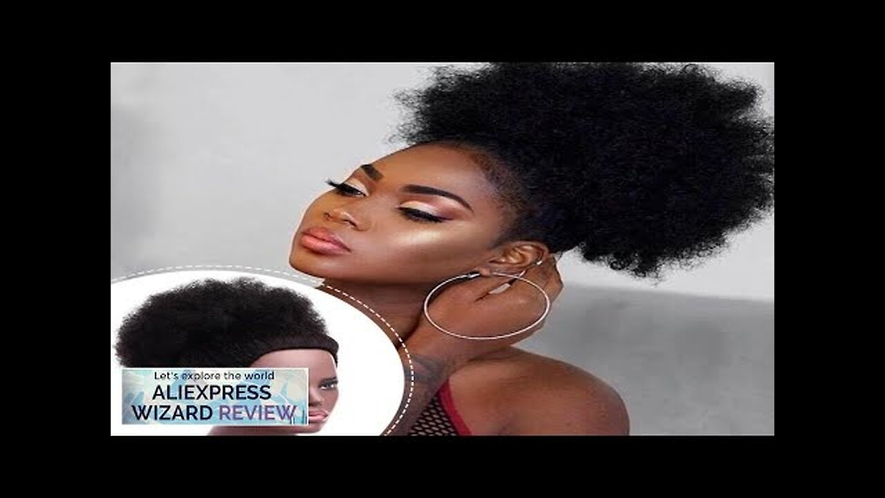 Afro Puff Drawstring Ponytail for Black Women Short Kinky Curly Afro Ponytail Review