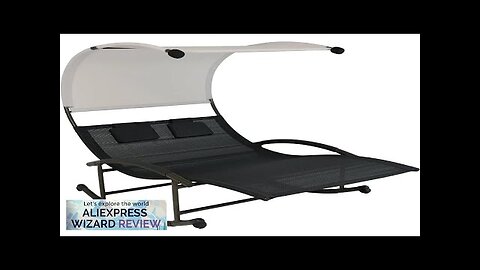 Outdoor Sun Loungers Double Chaise Rocking Lounge Chair with Canopy and Headrest Review