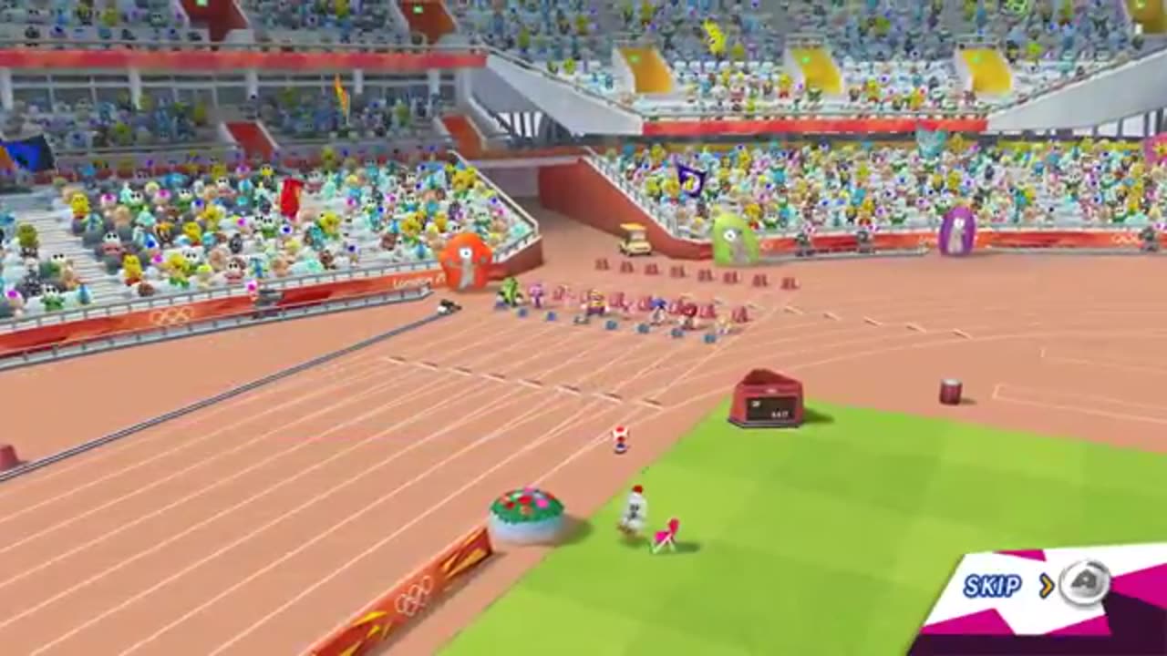 Mario & Sonic at the London 2012 Olympic Games - 100m Sprint All Character (Secrets Revealed)