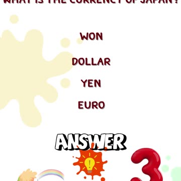 ❤️Fun quiz for kids! Try to gues EP.13 🎁 What is the currency of Japan?