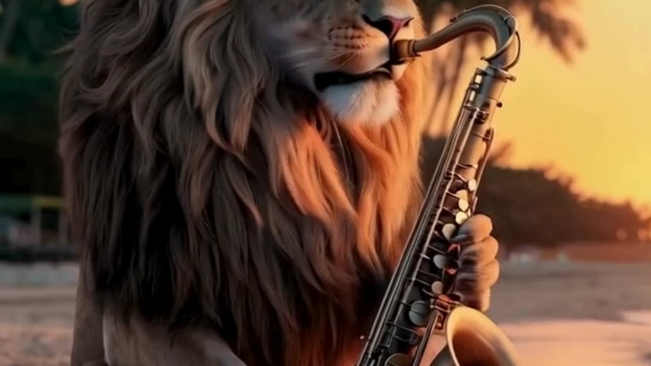 Is it a lion that plays the saxophone