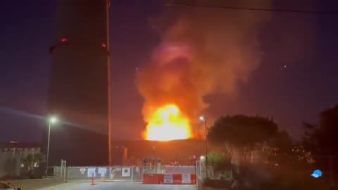 Battery Storage in Moss Landing California Burning